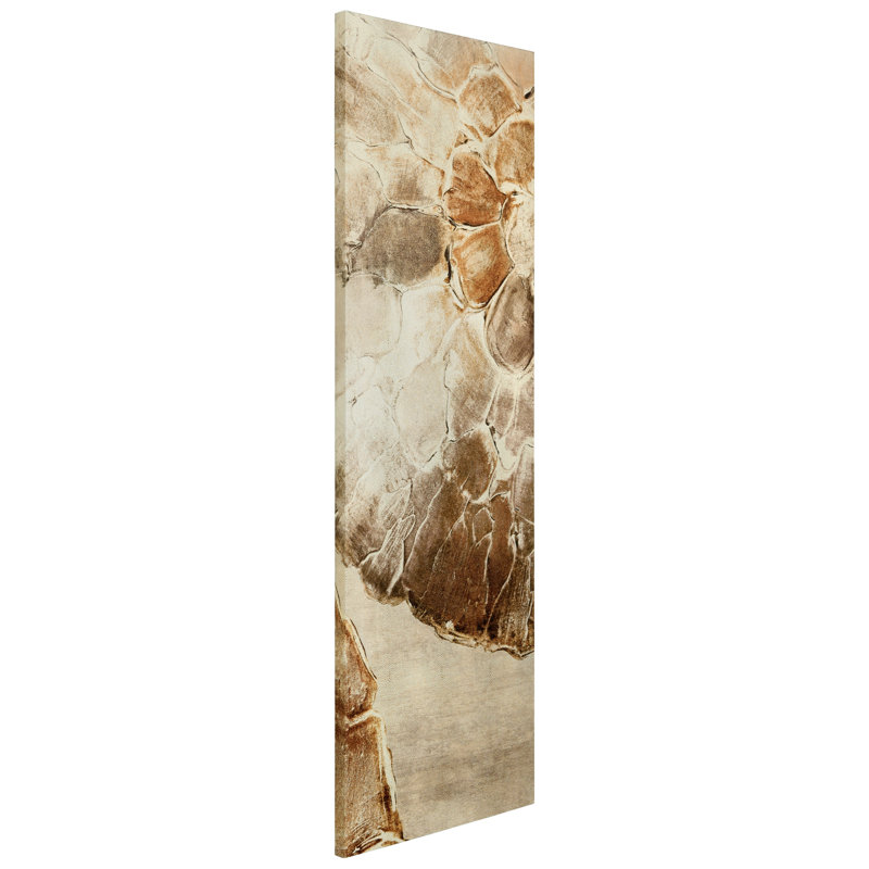 Golden Layers II 72" x 22" Gold Shagreen Abstract Canvas Wall Art