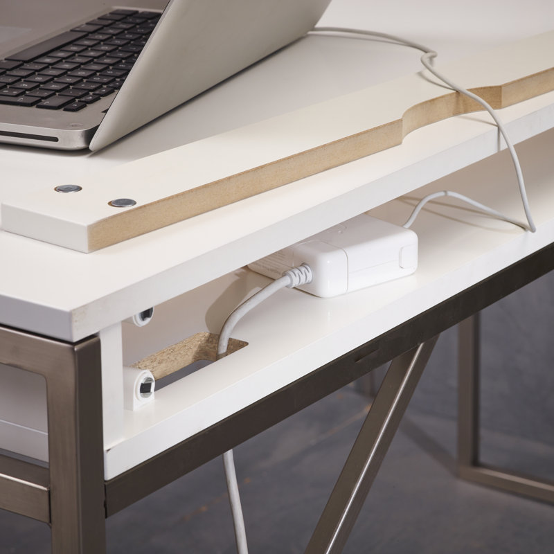 Mistral Standing Desk W:137cm X D: 60cm with metal legs incl. 3 trays, White/Beige