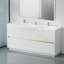 Meuble-lavabo sur pied 72 po avec lavabo, meuble-lavabo avec comptoir en résine de pierre et tiroirs à fermeture en douceur 72 po