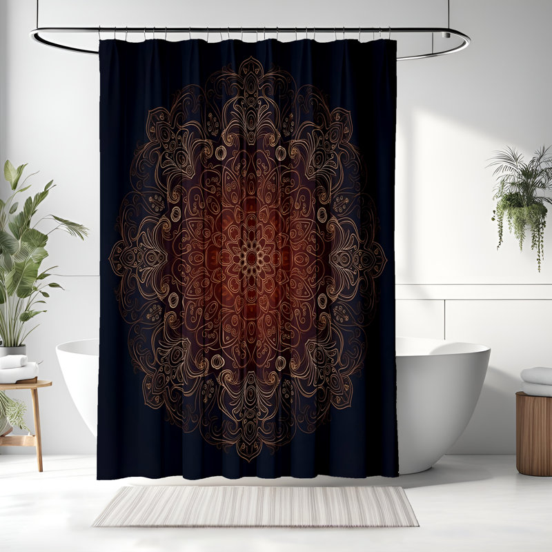 Rideau de douche avec tapis de bain, H 72 po x l 70 po