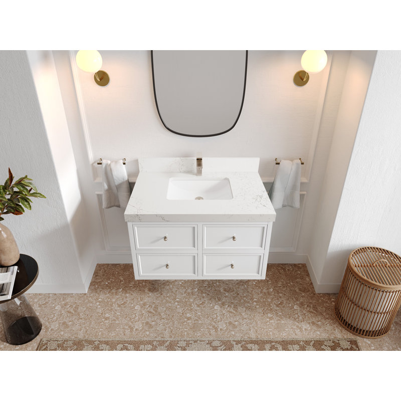 Roswell flottant 36 po X P 22 po D Meuble-lavabo simple avec 2 po Quartz, Empira