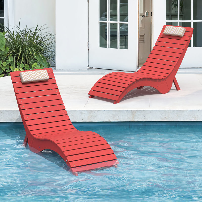 Aquawave  Waterproof & Anti-Drift Patio Chaise Lounge, Bright Red
