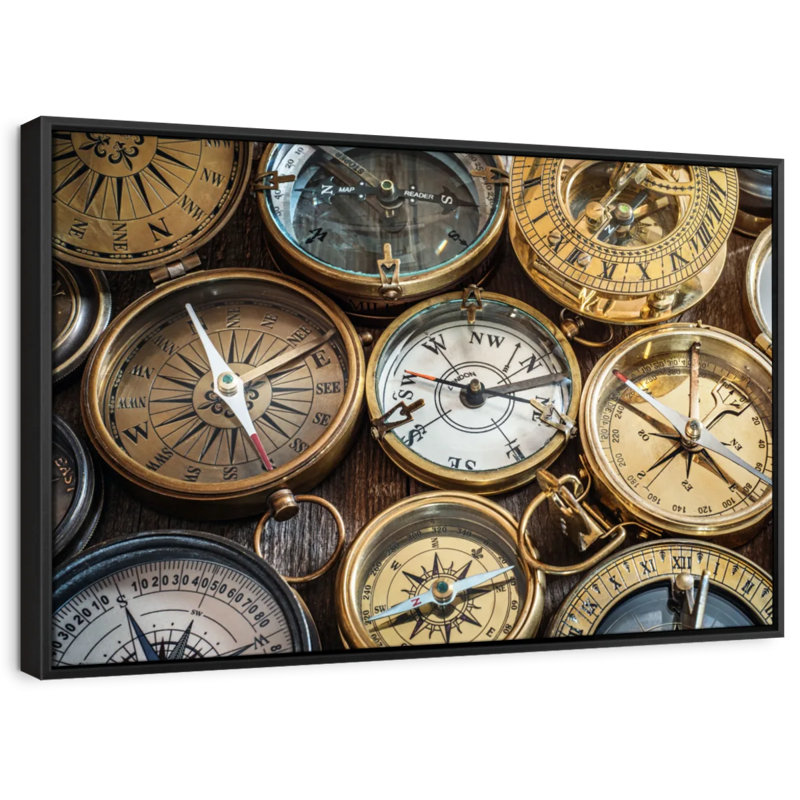 Nautique «Vintage Compass Collection Canvas Print», H 9 po x l 13 po