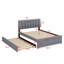 Lit plateforme tapissier avec lit gigogne-441221876