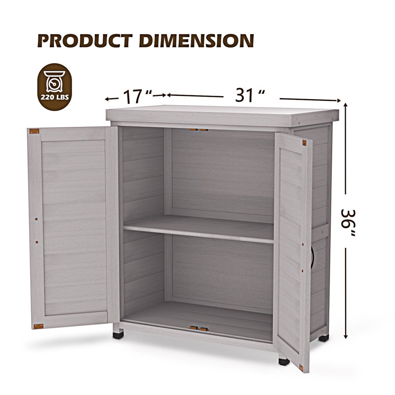 Armoire de rangement avec plateau en métal, poste de travail extérieur, armoire d'entrée, Gris