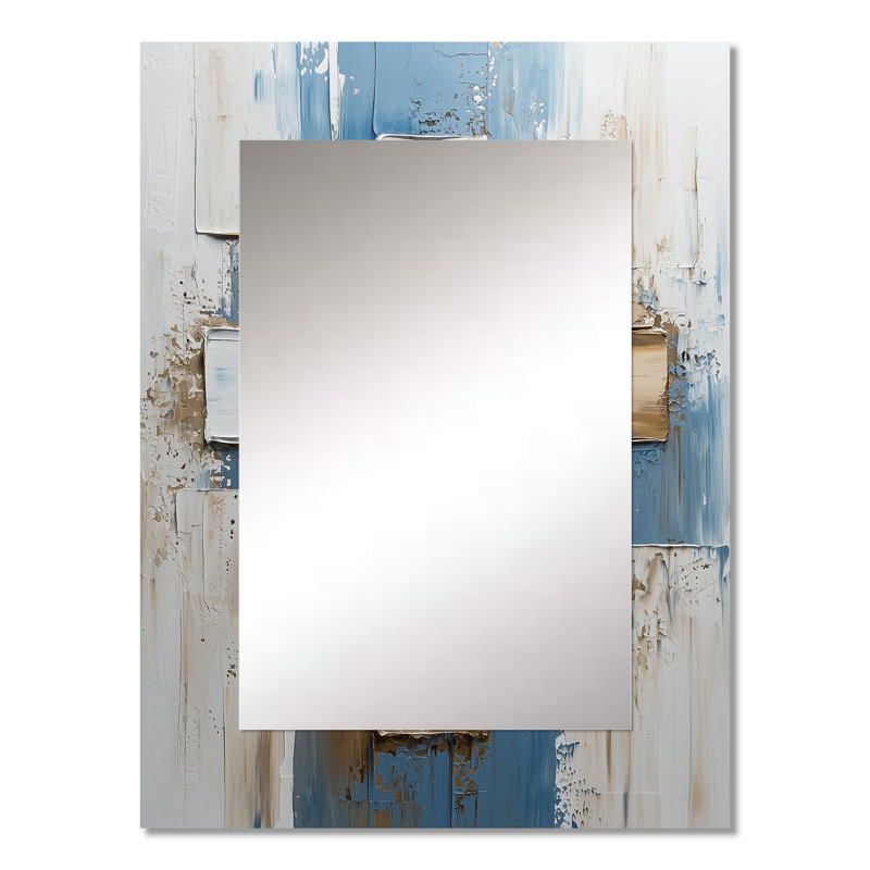 «White Minimalisme Christianity Cross Dream» - miroir décoratif Christianisme, miroir mural traditionnel, impression d'art en métal