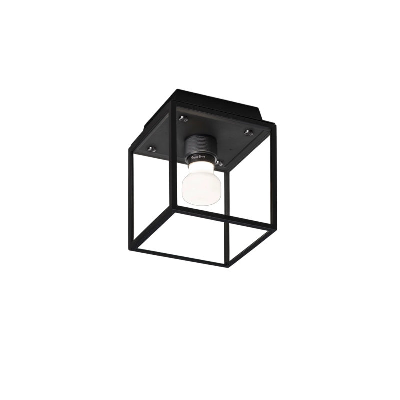 1 - Light Outdoor Flush Mount, Black/Gun Metal