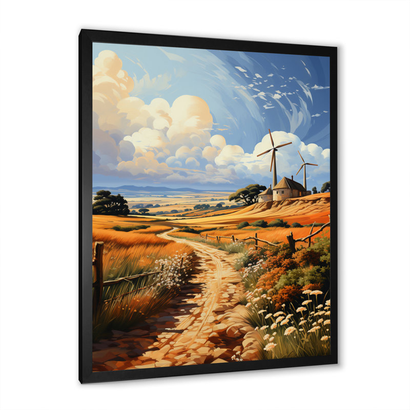 "Wind Turbines", impression sur toile encadrée, Cadre simple noir, H 32 po x l 16 po x P 1 po