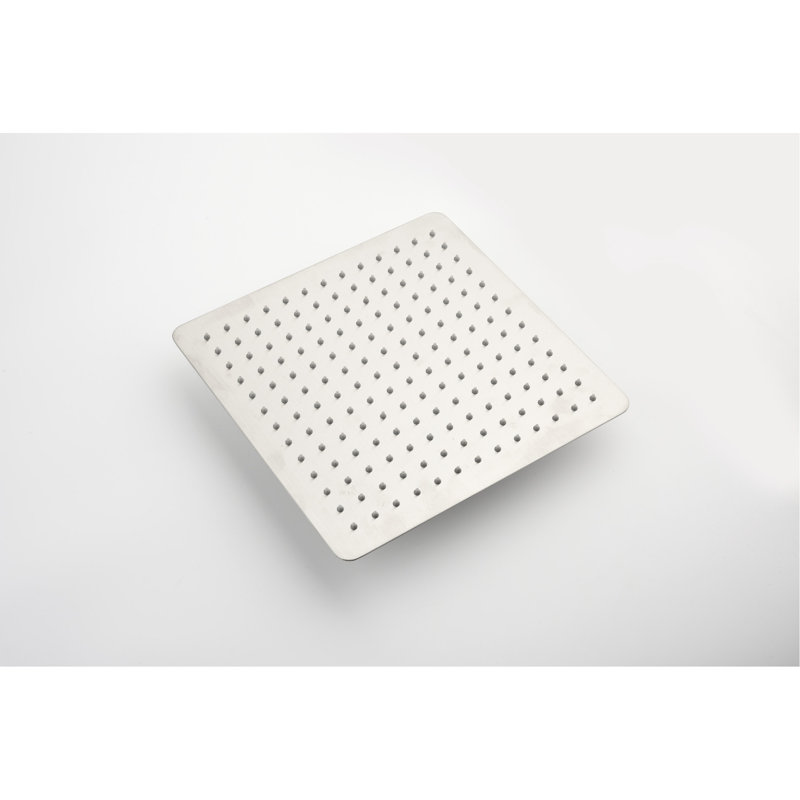 Powerful Rain Shower Head - Stainless Steel, Self Cleaning, Brushed Nickel, Waterfall Effect Steel Rainfall , 10" Square