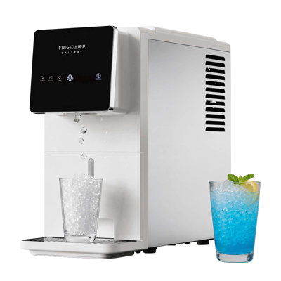Frigidaire Gallery Touchscreen Nugget Ice Maker, 33 lbs Daily Capacity Countertop Ice Machine with Built-in Dispenser, Automatic Cleaning, LED Display & Soft Chewable Ice - White