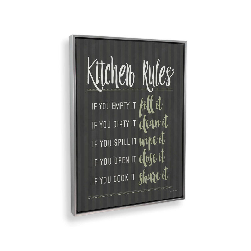 «Kitchen Rules» par Art texturé, L 12 po x H 16 po, Silver, Toile avec cadre
