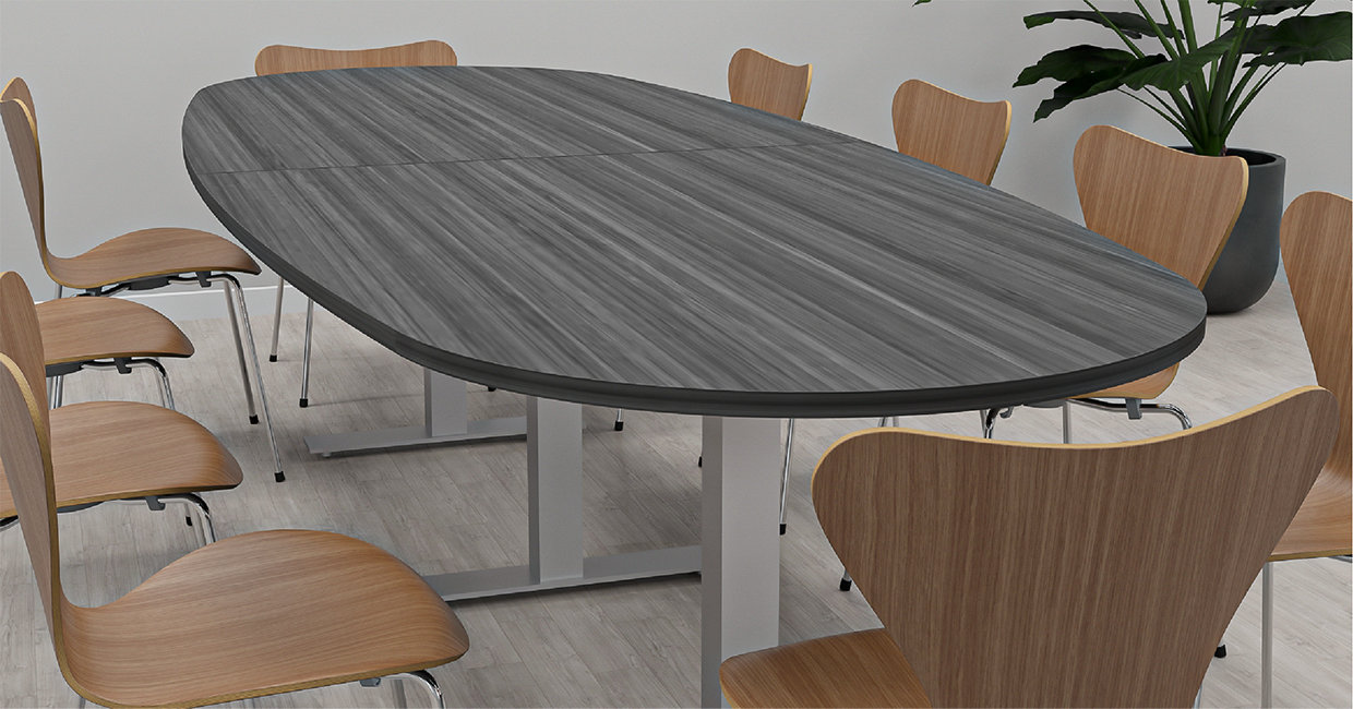 10 Person Harmony Conference Table Oval Boat Top With T Legs