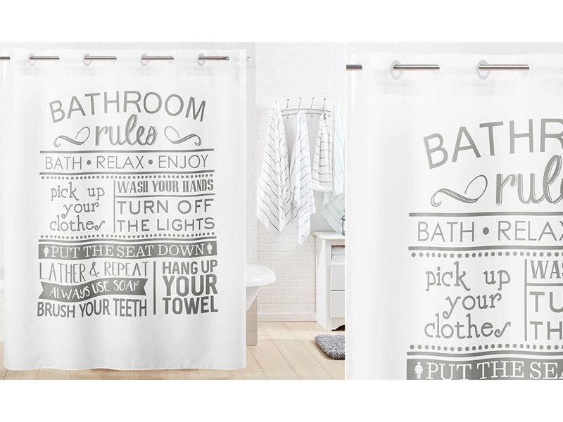 Bathroom Rules Polyester Shower Curtain