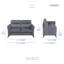 Ensemble de salon 3 pièces en microfibre texturée Olegas-609202695