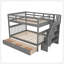 Lit superposé double avec tiroir, rangement et barrière de sécurité pour chambre à coucher Stairway-129746876