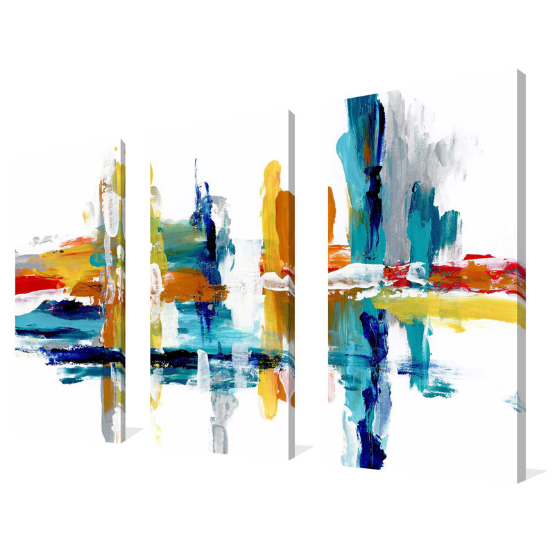Captive Color III - Ensemble de 3 reproductions d'art sur toile tendue, H 24 po x l 36 po x P 0,75 po