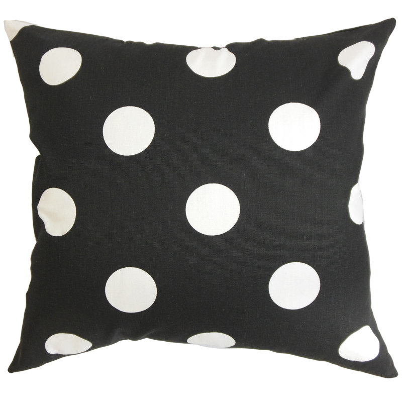 Rane Square Pillow Cover & Insert, Black/White