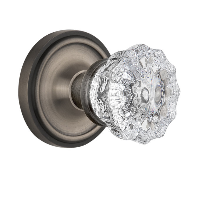 Classic Rosette with Crystal Door Knob