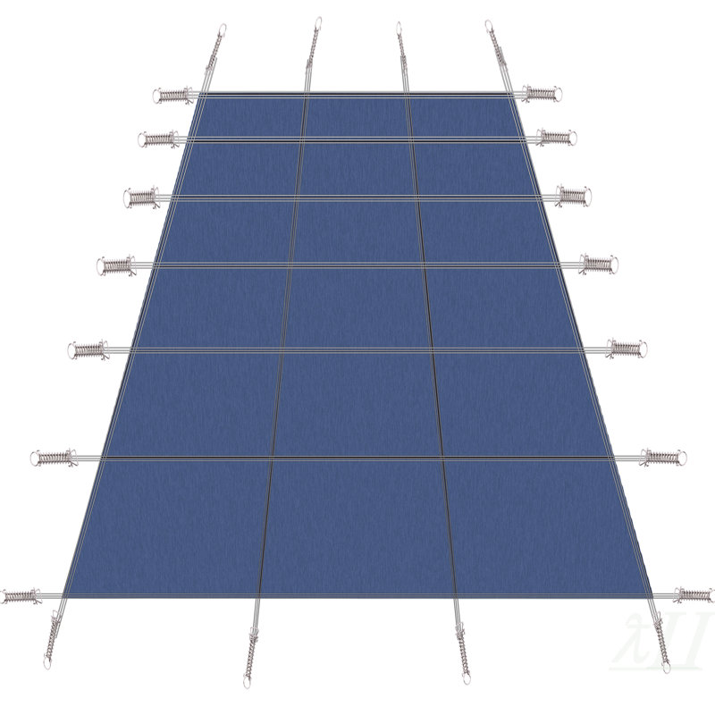 Couverture de sécurité pour piscine creusée, couverture de sécurité rectangulaire pour piscine d'hiver 16x32pi, Bleu