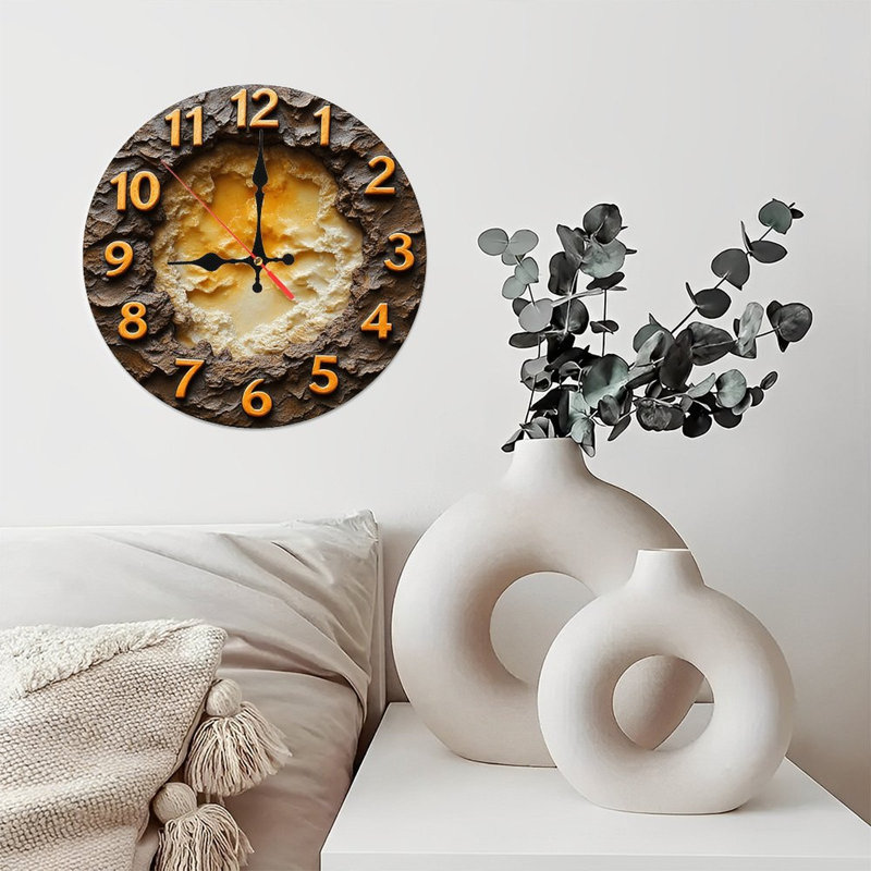 Horloge murale texture bois