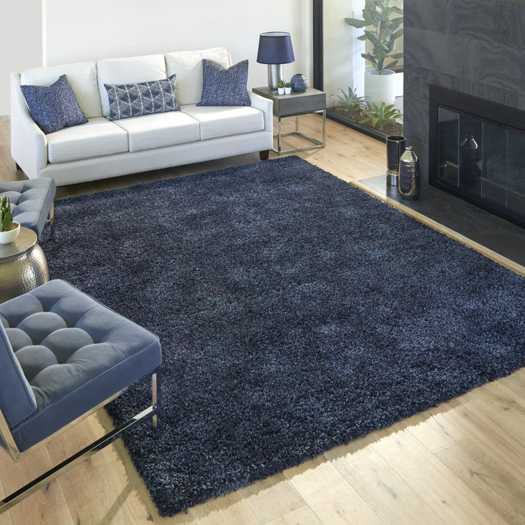  Tapis à poils longs en polypropylène bleu marine ultime à poils longs Ultimate