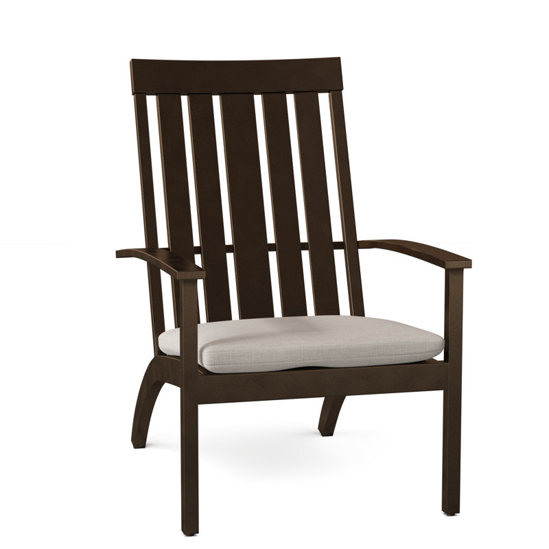 Club Aluminum Adirondack Chair, Mahogany, Cast Mist, Welt