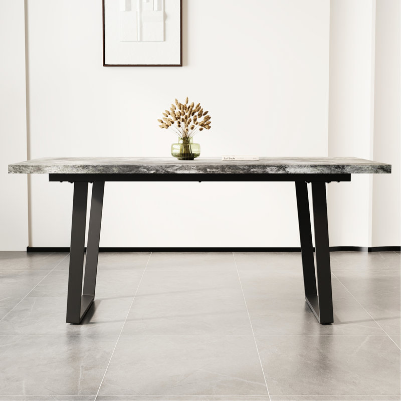 6 tables, 29,5 po Haute, design contemporain, salle à manger grise 29,33 imperméable et facile à nettoyer,