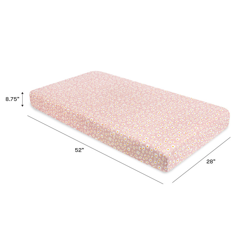 Daisy Muslin Crib Sheet in GOTS Certified Organic Cotton