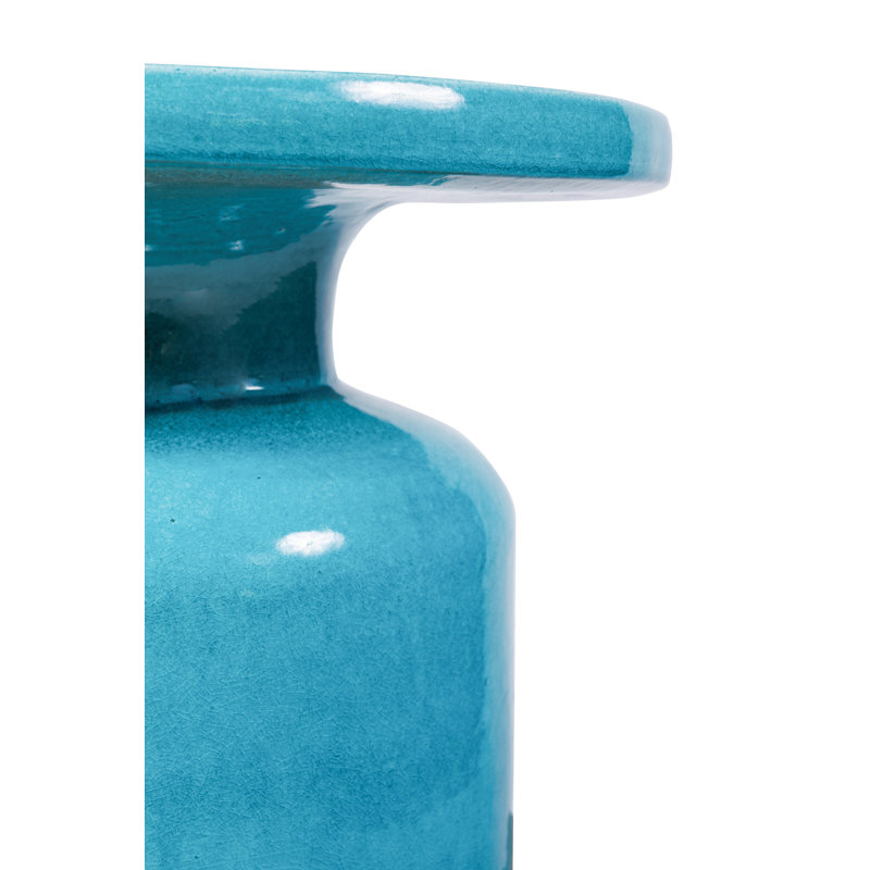 Bottle Outdoor Round Side Table, Aquamarine Gloss