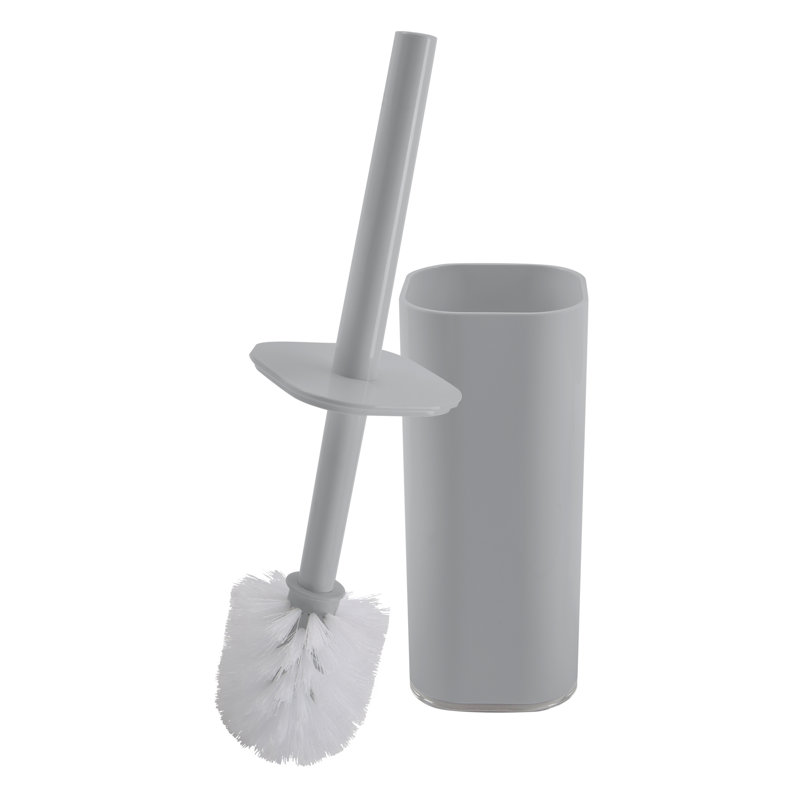 Gray Acrylic Toilet Brush Set with Holder, 2 Pack