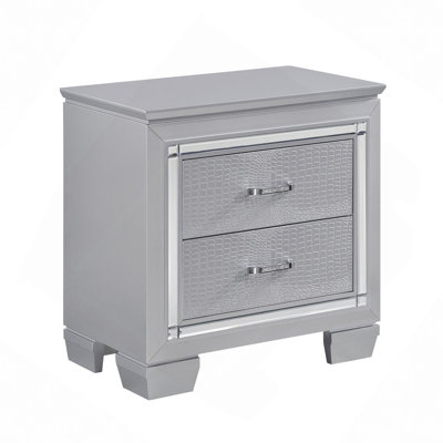Classic Style Nightstand Of 2X Drawers Natural Oak Finish Wooden Bedroom Furniture 1Pc, Mid-Century Modern Design