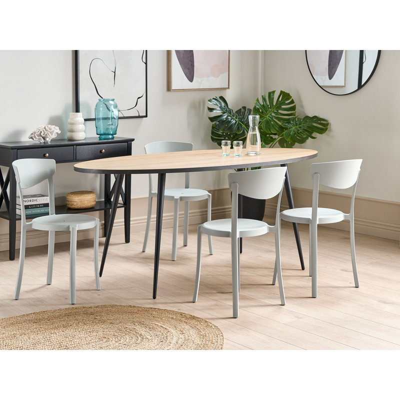 Wanship 45cm H Stacking Side Chair, Light Grey