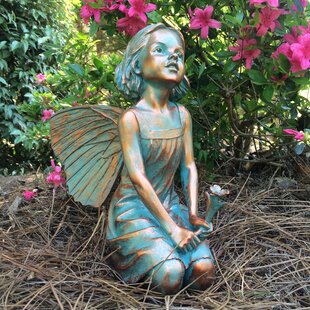 Suyorpe Garden Fairy Decor for Outside, Fairy Garden,Flower Fairy Outdoor Statue,Solar Powered Resin Ornaments,Patio Lawn Yard Porch, Funny Garden