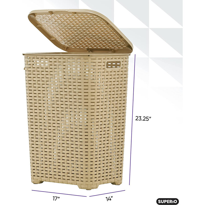 Ensemble de buanderie en osier 2 pièces, Beige