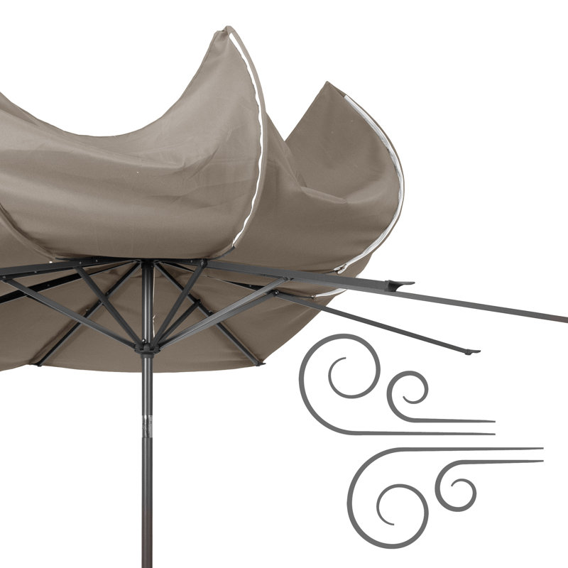 Parasol de marché 9,8 pi Bryn, Gris sableux