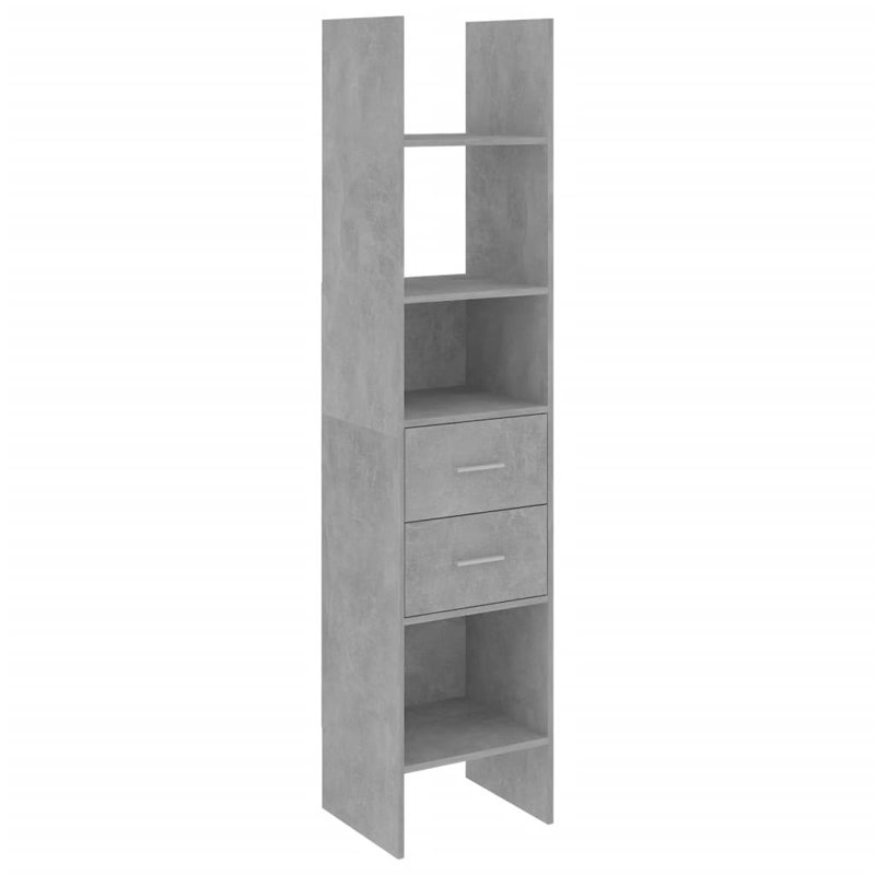 Doristine 180cm H x 40cm W Standard Bookcase, Concrete Grey
