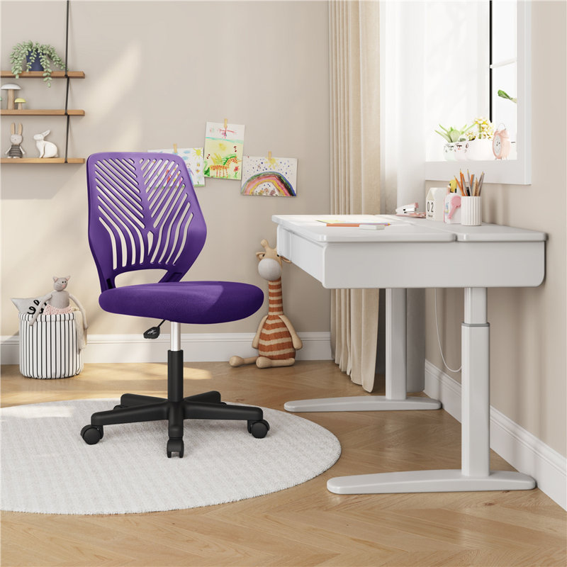 Rubin Mid Back Armless Office Chair, Purple