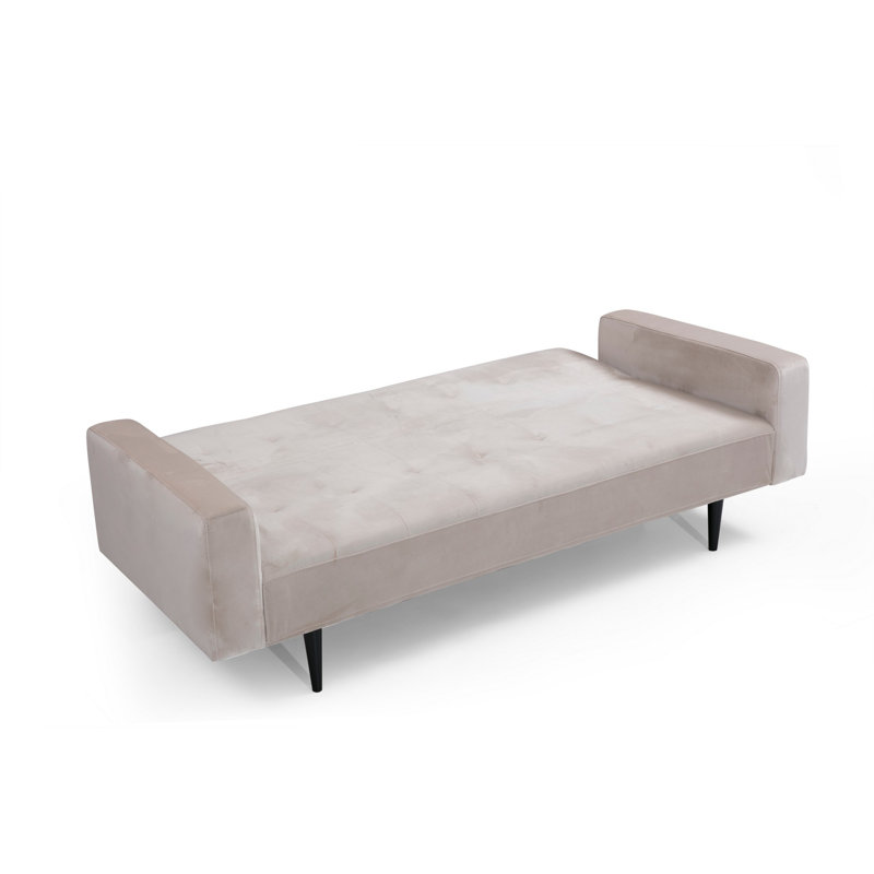 Canapé-lit à accoudoirs carrés 80,71 po, Beige