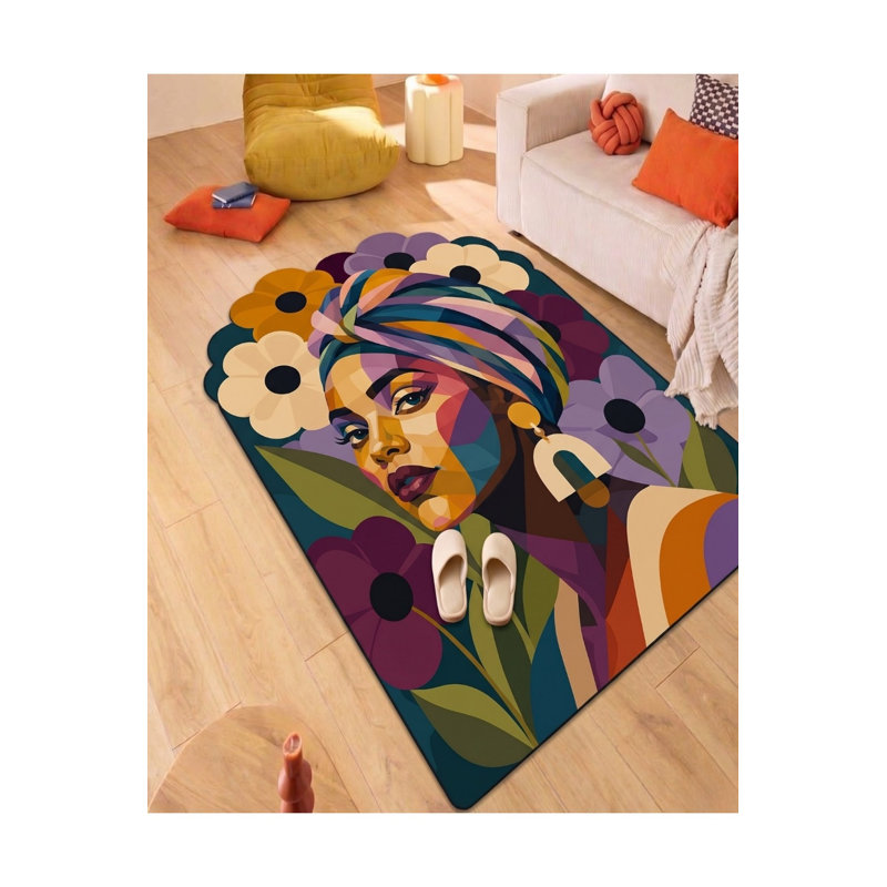 Tapis noir tissé lavable Mosso, 3'11" x 5'11"