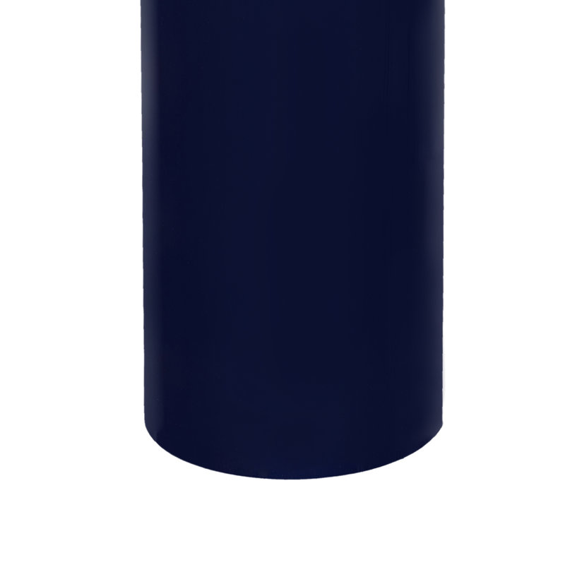Miles 22.75" Modern Glossy Navy Metal Round Drink Table - Sleek Cylinder Mushroom Pedestal Accent End & Side Table for Living Room & Bedroom