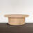 Bela Coffee Table | 47 Inch Round Top | Handcrafted Beige Mango Wood Pedestal Base