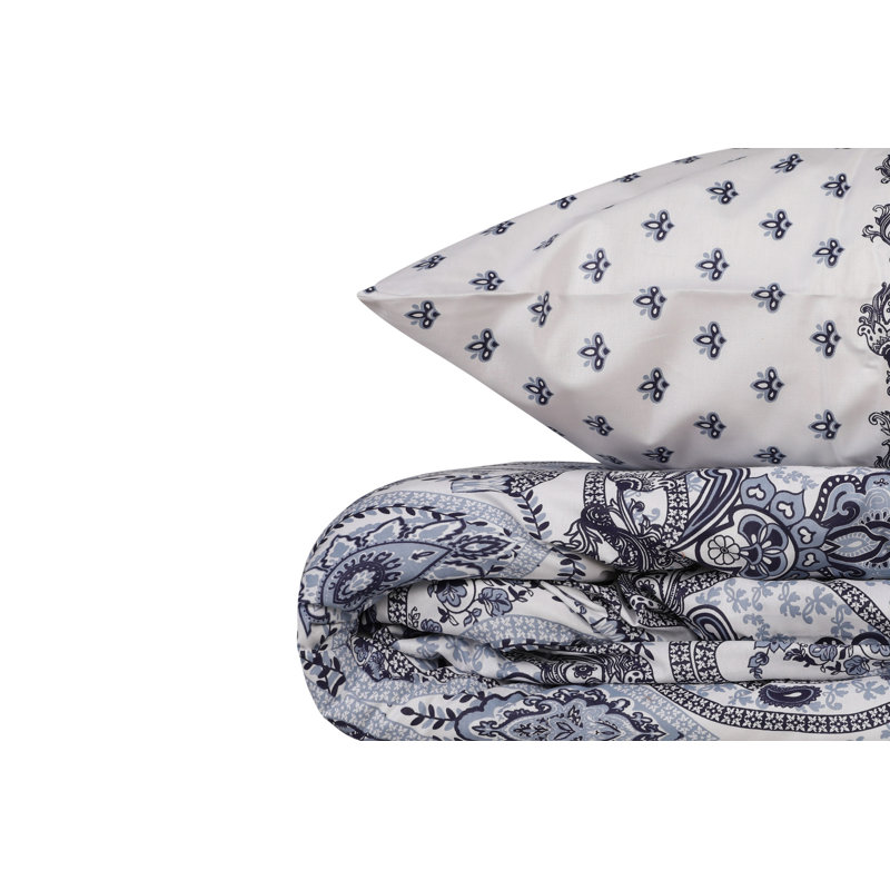 Cotton Paisley Duvet Cover Set with Pillowcases, 140 x 200 cm - 1 Pillowcase (60 x 60 cm)