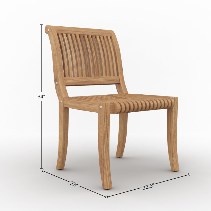 Stacking Teak Patio Dining Chair