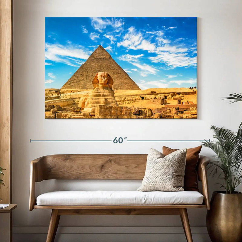 Adella Ancient Sphinx And Pyramid, 34'' H x 51'' W