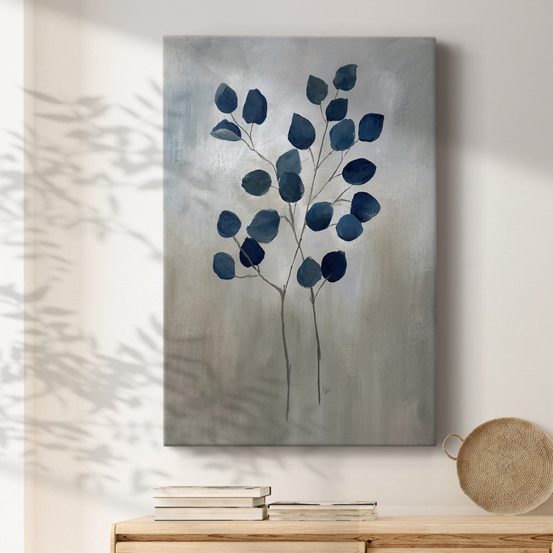 Indigo Foliage II On Canvas Print
