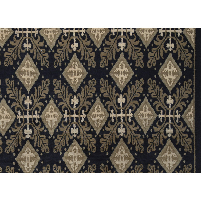 Tapis noir de haute qualité noué à la main