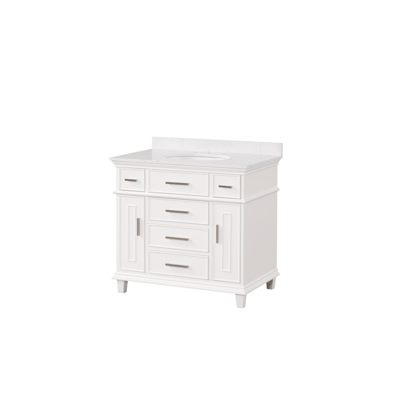 36" Single Sink Bathroom Vanity-White