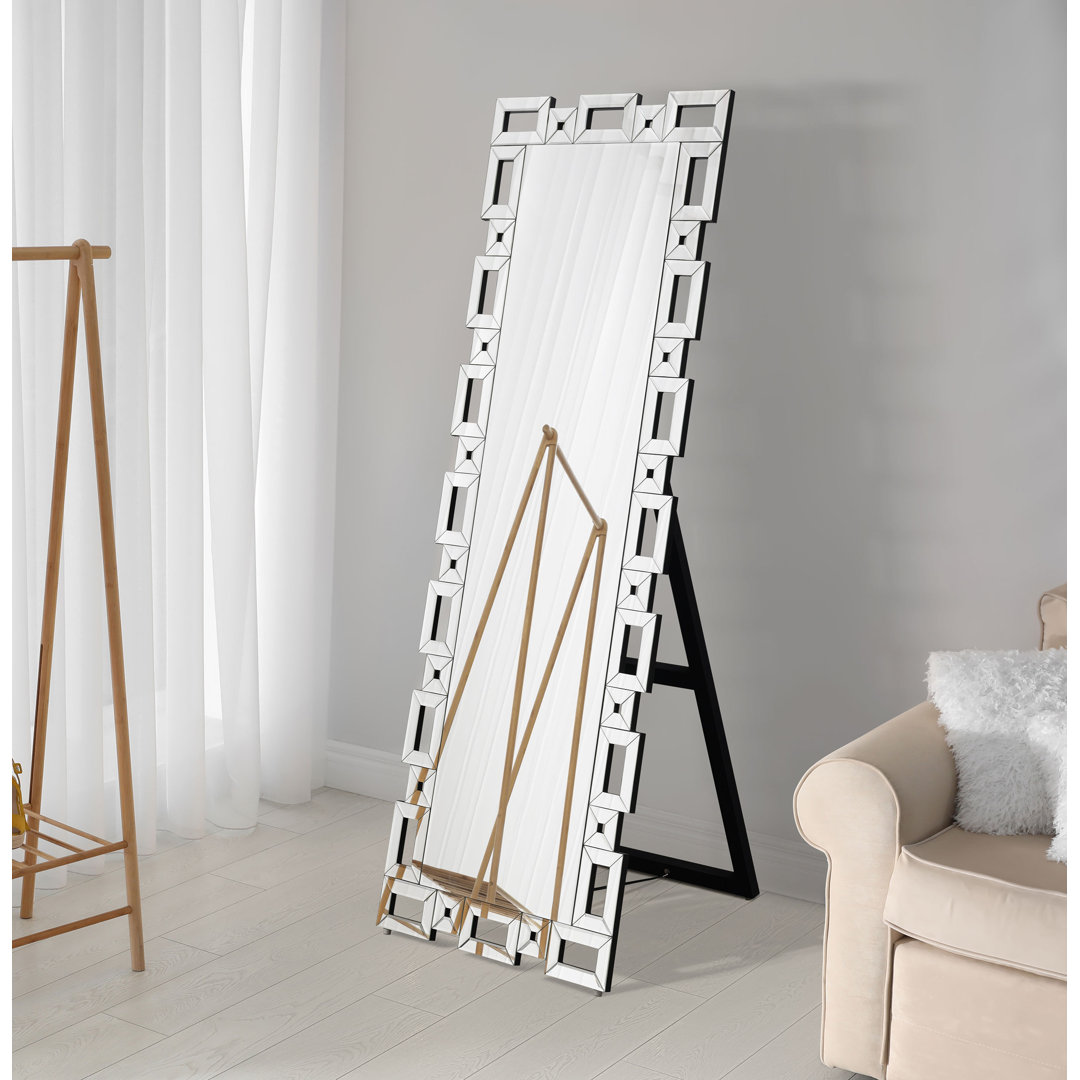 Glass Rectangle Floor Mirror Everly Quinn