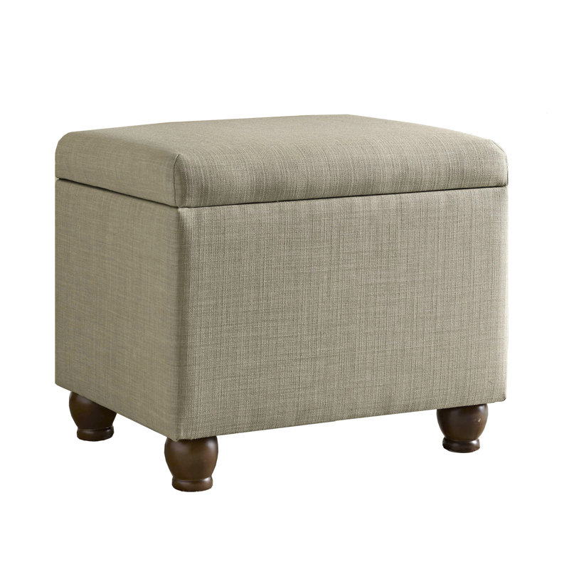 Repose-pieds avec rangement Arath, Polyester brun clair
