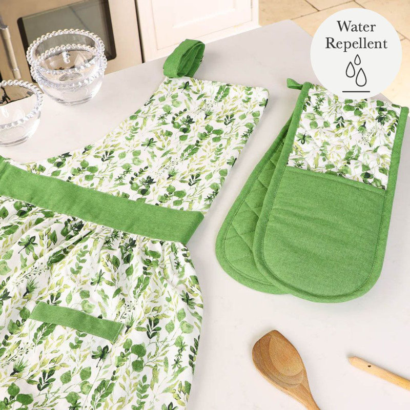 Floral Cotton Bib Apron, 86" L x 68" W